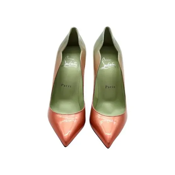 Christian Louboutin Hot Chick Patent Leather Pumps Blush Green EU 38 US 8 - NWB - Picture 5 of 11